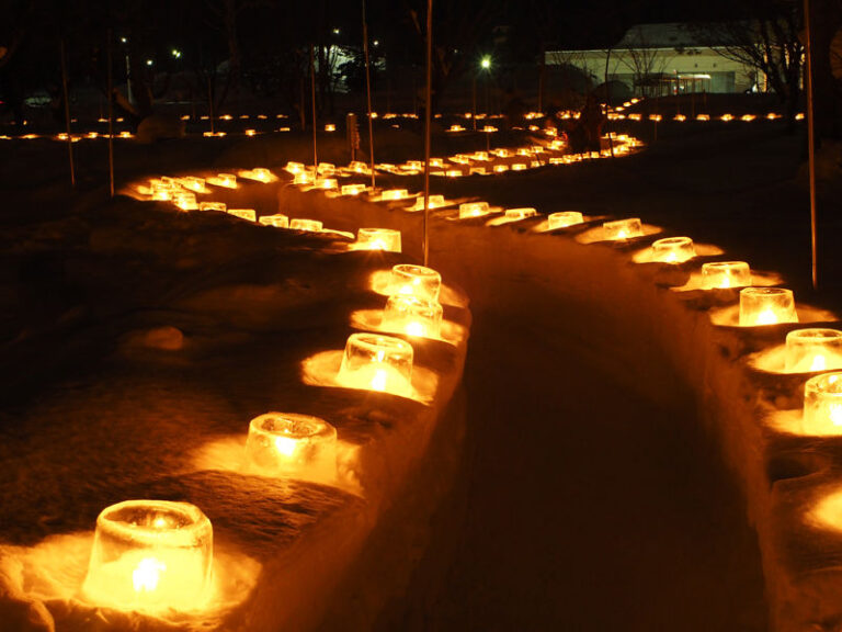 「アイスキャンドルミュージアム」アイスキャンドル発祥の地“下川町”で開催！3000個のアイスキャンドルが街中を灯す｜あれDo！これDo！北海道！